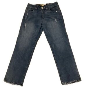 Democracy Straight Leg Jeans Size 8 | Stretch Denim Raw Hem Ankle